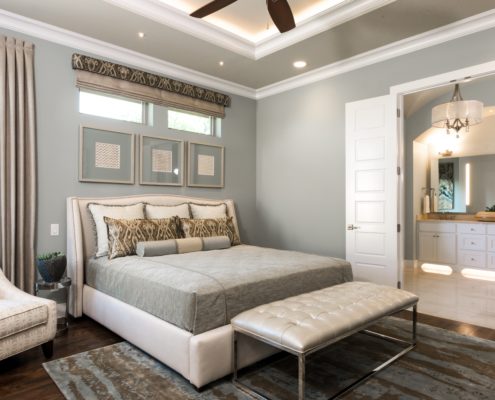 Village Park Master Bedroom With Lights | Sterling Brook Custom Homes | North Texas Custom Home Builder